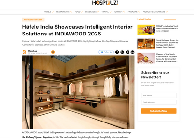 Häfele India Showcases Intelligent Interior Solutions at INDIAWOOD 2026