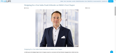 Designing for a New India: Frank Schloeder on Häfele’s Next Chapter
