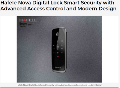 Häfele Nova Digital Lock Smart Security with Advanced Access Control and Modern Design