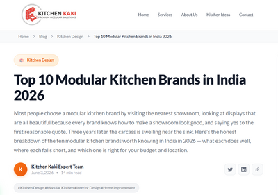 Top 10 Modular Kitchen Brands in India 2026
