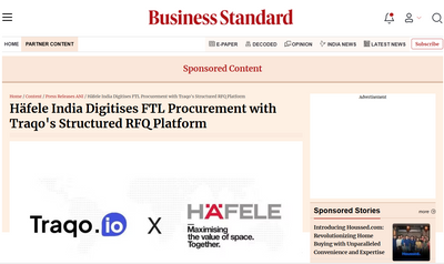 Häfele India Digitises FTL Procurement with Traqo's Structured RFQ Platform