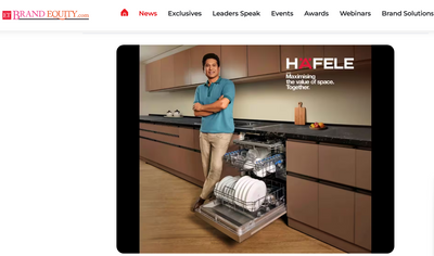 Hafele takes ‘Maximising What Matters the Most’ campaign forward with Sachin Tendulkar