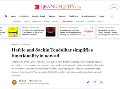 Hafele and Sachin Tendulkar simplifies functionality in new ad