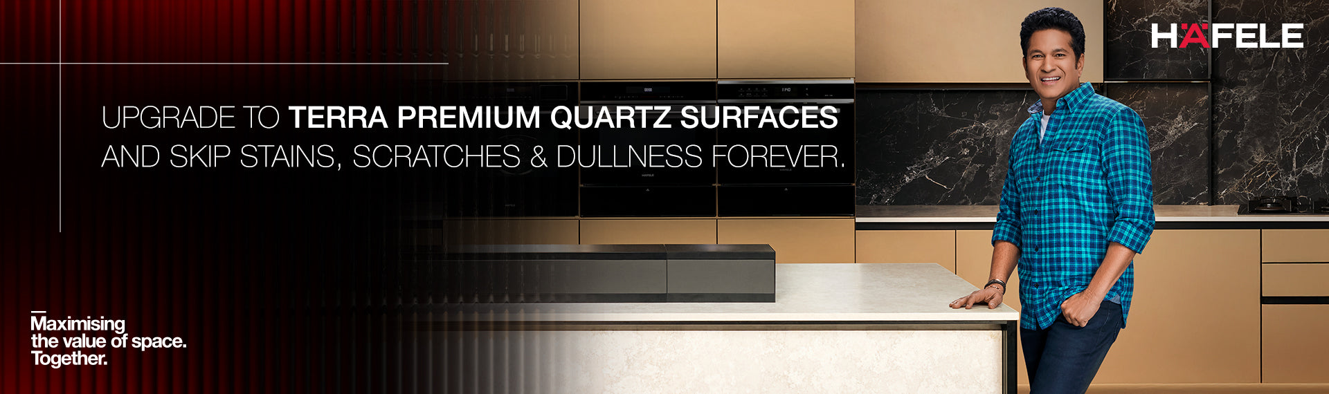 Terra key visual showing sleek surface textures in a contemporary space  