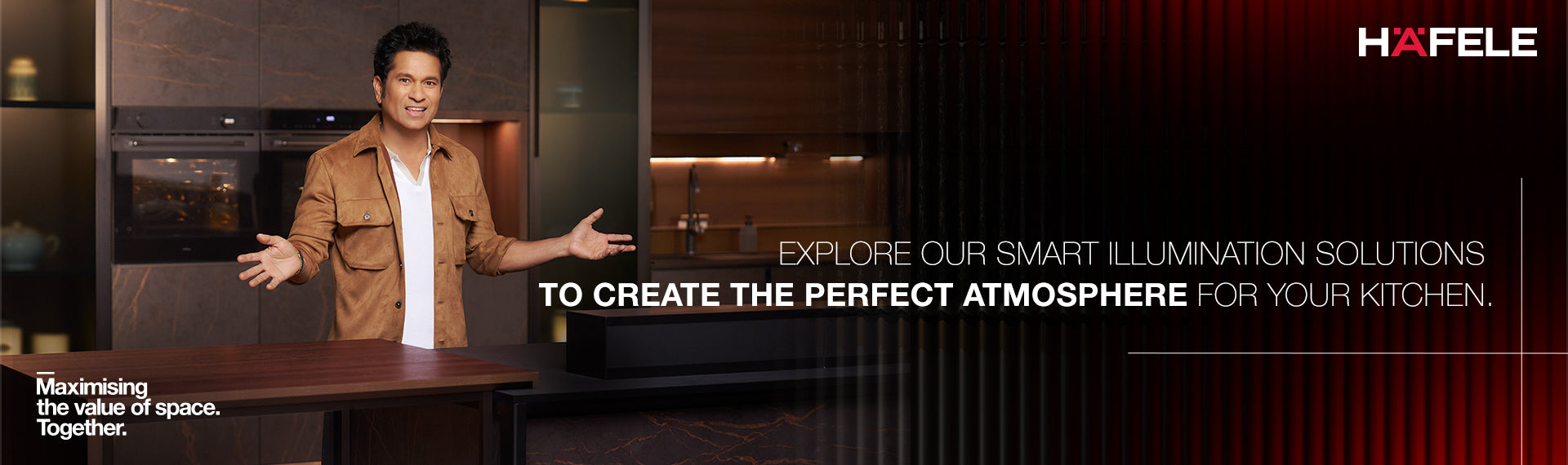 Häfele Terra architectural lighting with modern ceiling-lit interior  